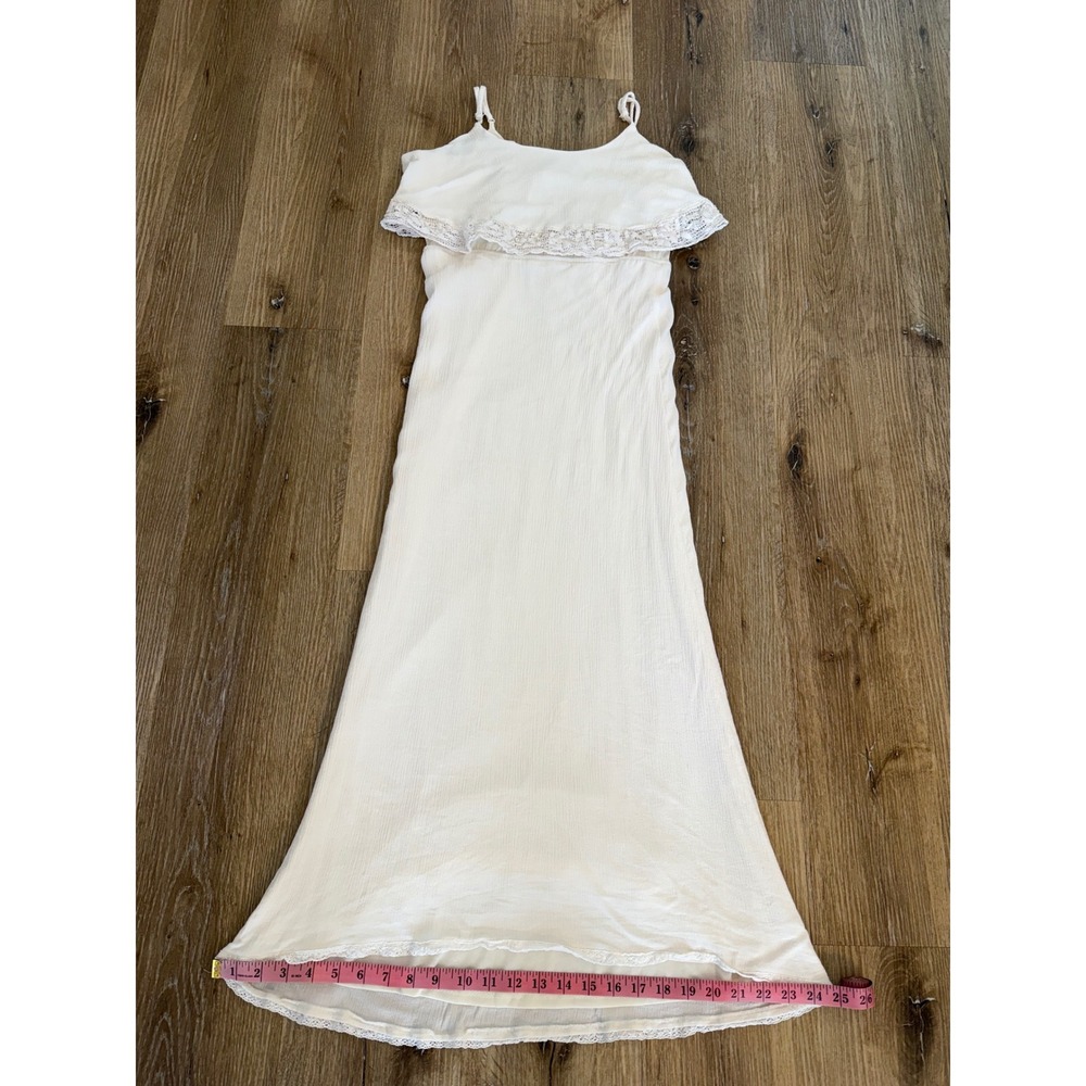Flying Tomato Boho Lace Ruffle Maxi Dress Women M Cream Gauze Cottagecore Boho - Picture 4 of 8